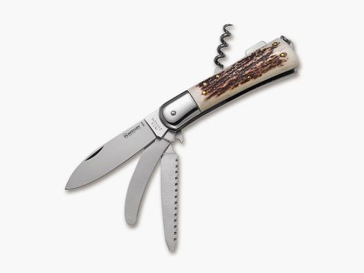Taschenmesser 980-4CGKDC Jagd Säge Aufbruchklinge Hirschhorn §42a konform legal führen