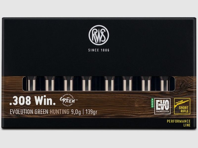 RWS .308 Win. EVO Green 9g ShortRifle Bleifrei
