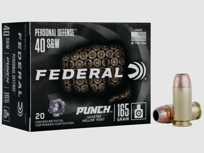 Federal Personal Defense Punch .40 S&W 165GR JHP 20 cartridges