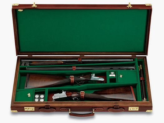 Koffer Leder/Eiche für 2 Flinten