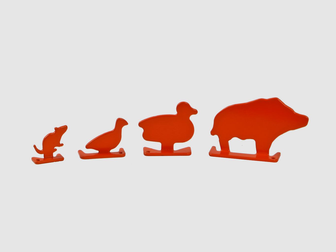 Stahlziele Klappziele Animals 4 Tiermotive zum Aufstellen orange