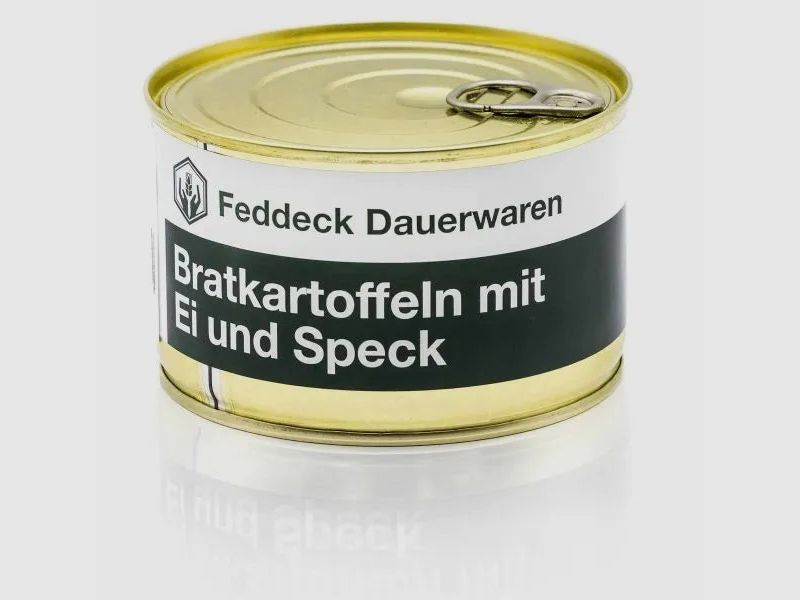 Feddeck Dauerwaren Fertiggericht Dose Bratkartoffeln mit Speck und Ei 400g