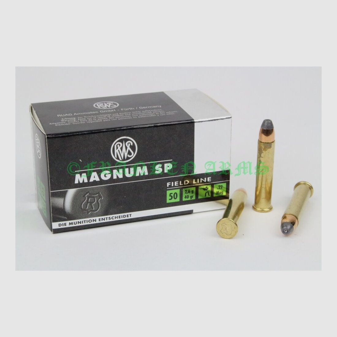 RWS .22 Mag. SP 40gr. 2,6g 50 piezas precios por cantidad