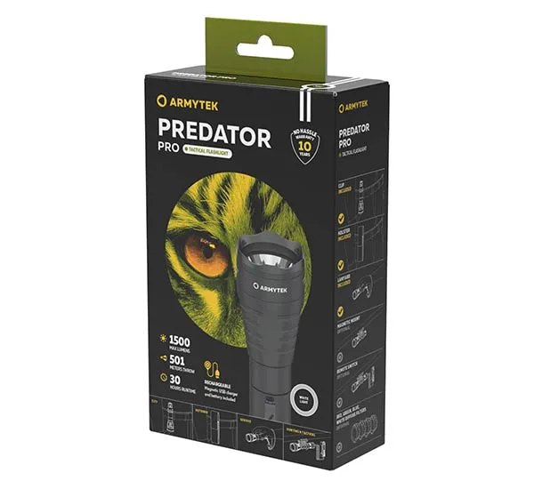 Latarka Armytek Predator PRO Magnet USB - Warm - F07301W, zdjęcie 3 z 4