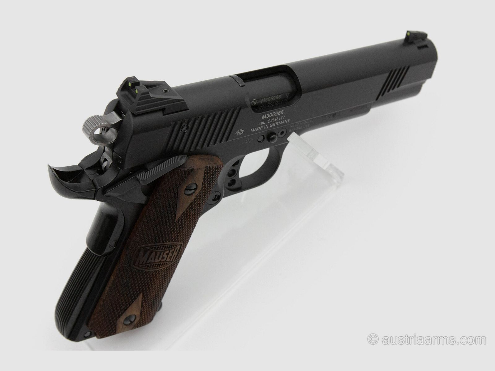 Mauser 1911 Schwarz, Kal. .22lr, Walnuss Griffschalen, Bild 3 von 4