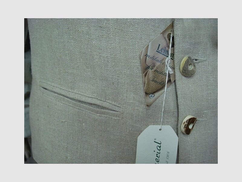 Gilet in lino Imperial per uomo con revers in pelle