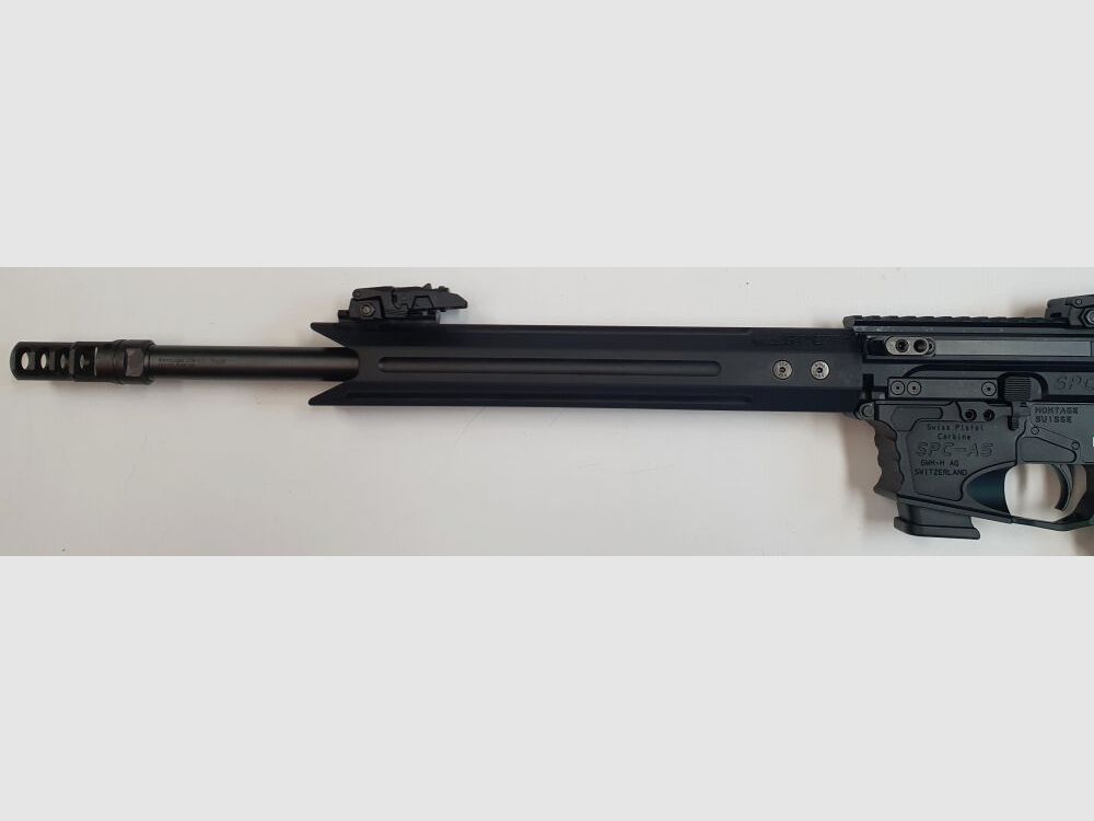 GWMH AG Semi-Automatic Rifle GWMH SPC-SPORTER A5 17" (SWISS PISTOL CARBINE) BLACK Cal.9x19 AR15 Glock Magazine