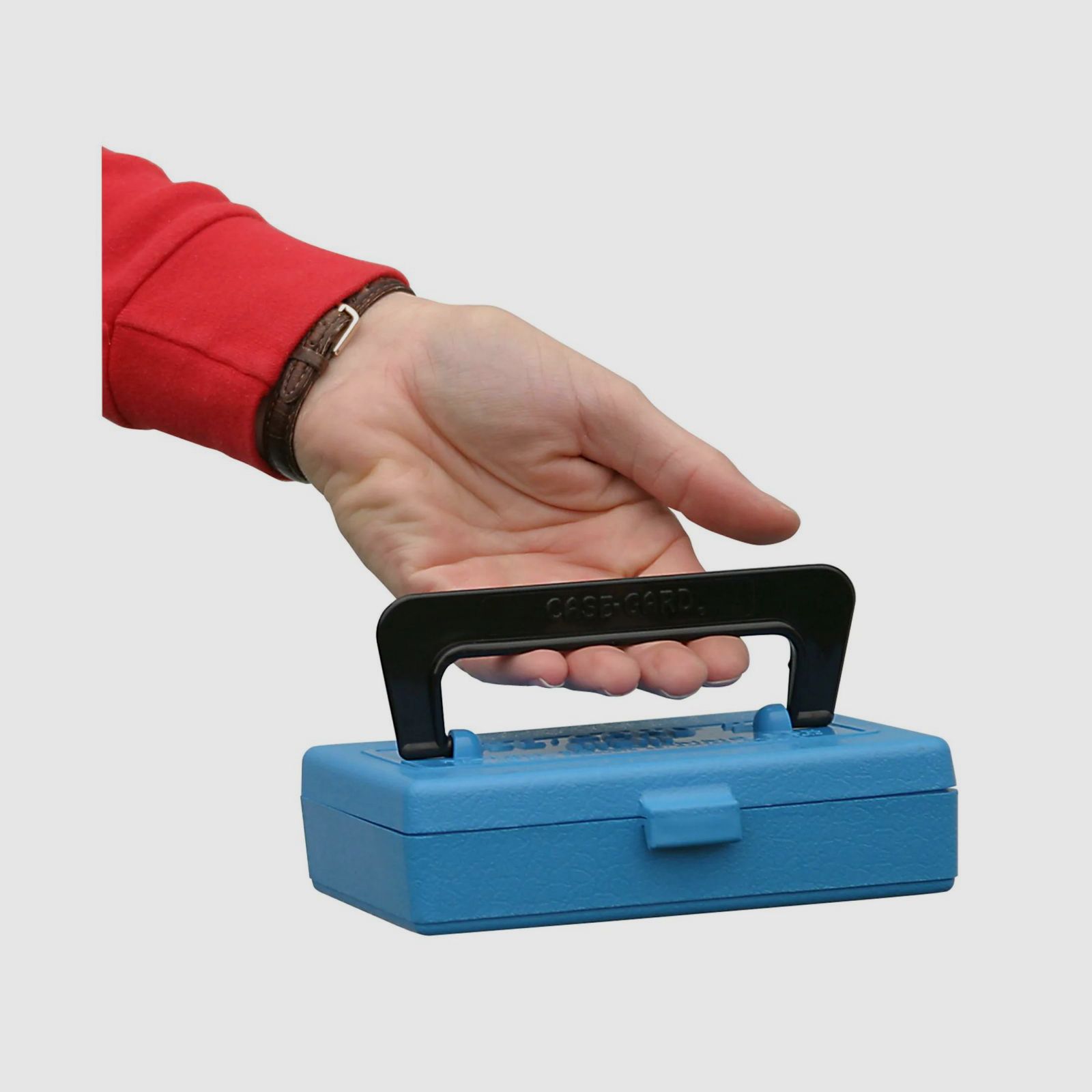 MTM Kleinkaliber Wettkampfbox SB-22-20 blau mit Klappdeckel und Tragegriff für 30 Patronen .22 LR, .22 Win. Mag.