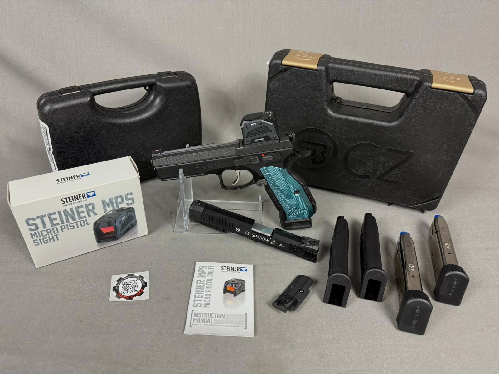 CZ Shadow 2 OR 9mm Luger mit Steiner MPS Set und CZ Kadet WS in .22lr