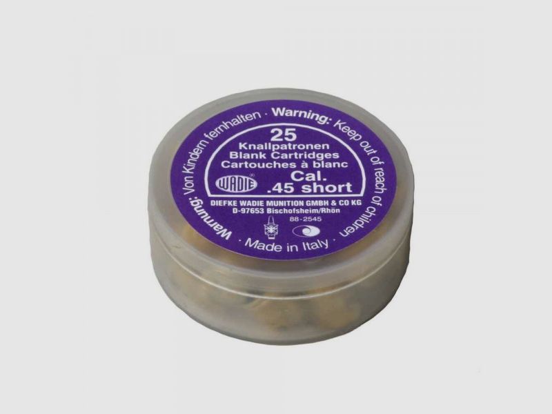 REVOLVER CARTRIDGES .45 SHORT - 25 PIECES