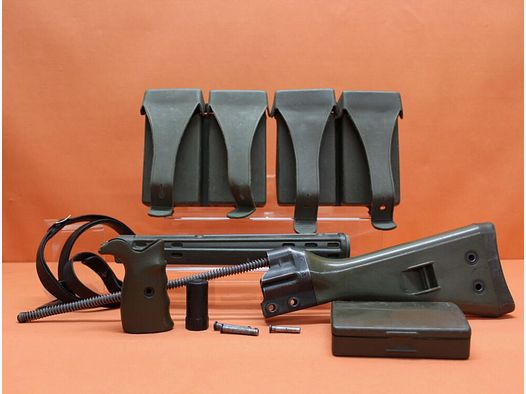 BUND SURPLUS Heckler&Koch/H&K HK G3 Komplett-Set oliv BUND H&K Handschutz/Pistolengriff/Schulterstütze/Mag.T.KSt