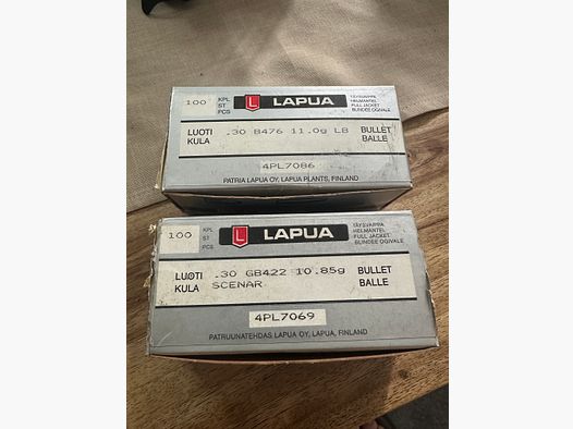 Ballots Lapua 200 pièces calibre 30