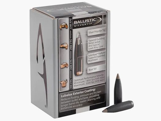Bala Nosler Ballistic Silver Tip .30/.308 168GR Spitzer 50 piezas