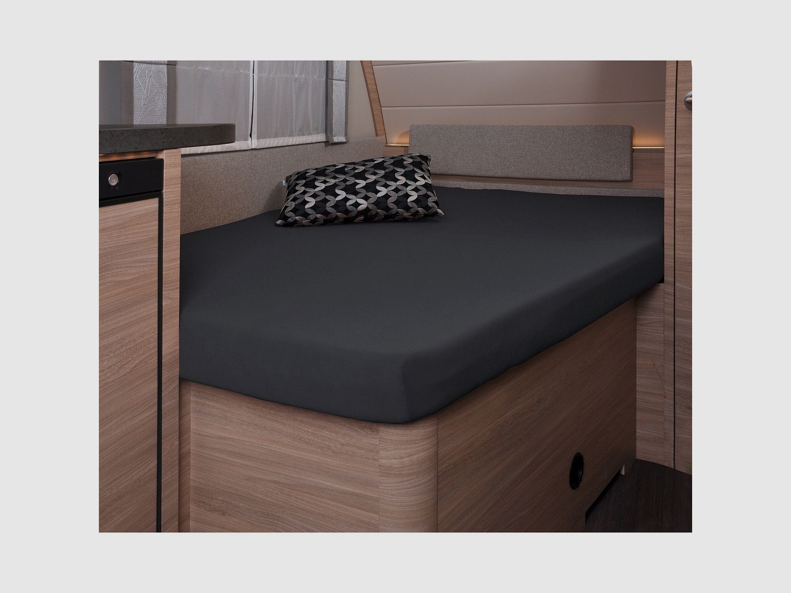 Lenzuolo con angoli, 137 x 195 (110 / 90) cm per letto francese in caravan, titanium, immagine 1 di 4