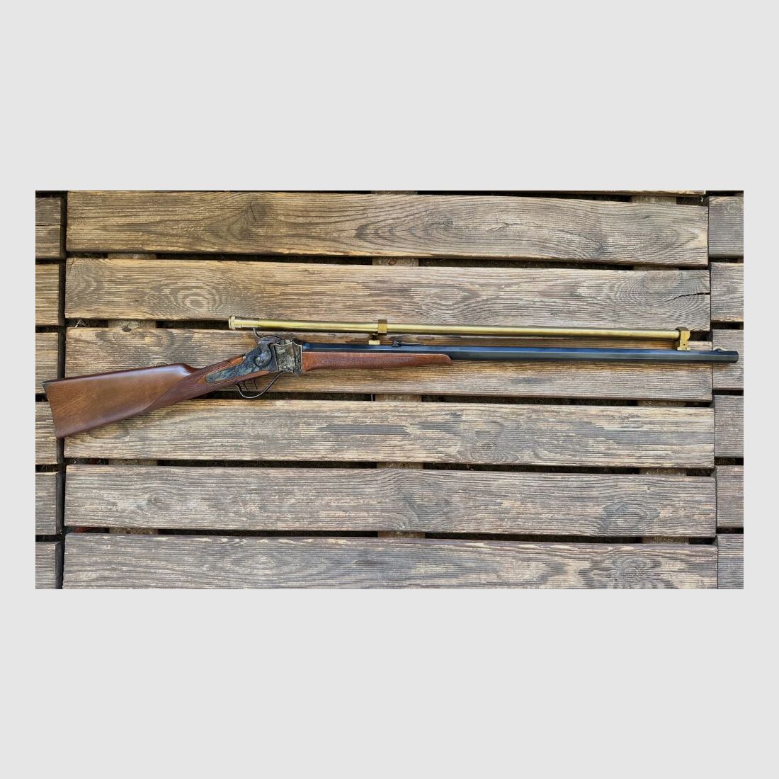 Pedersoli Sharps Sporting Rifle 45 70 mit Messingscope Rarität !!! .45-70Gov