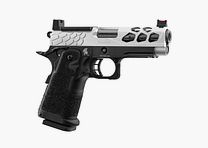 Pistolet Airsoft GBB Stryk Hi-Capa 4.3 Silver Lancer Tactical - Blowback Réaliste - Haute Précision - Pour Performances en Comba