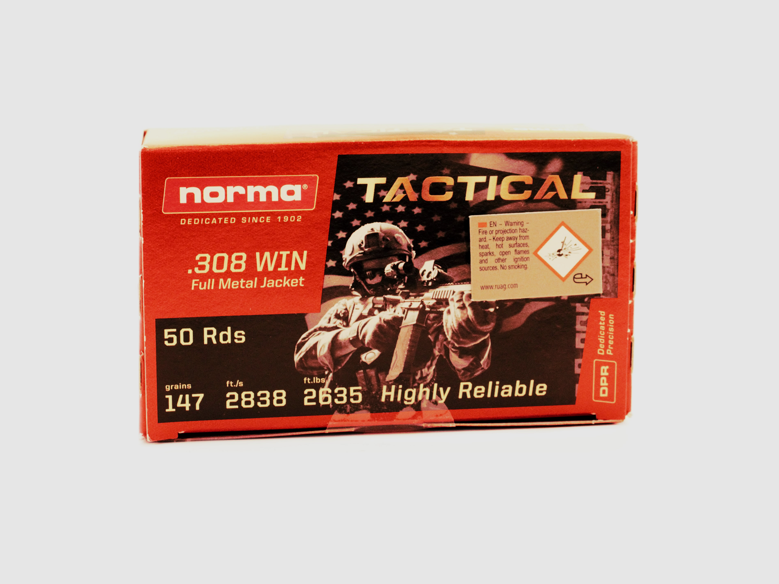 NORMA 308 WIN 147GR TACTICAL FMJ