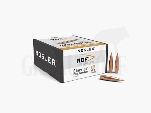 .264 / 6.5 mm 150 gr / 9.7 g Nosler HPBT RDF Match Bullets 100 pieces