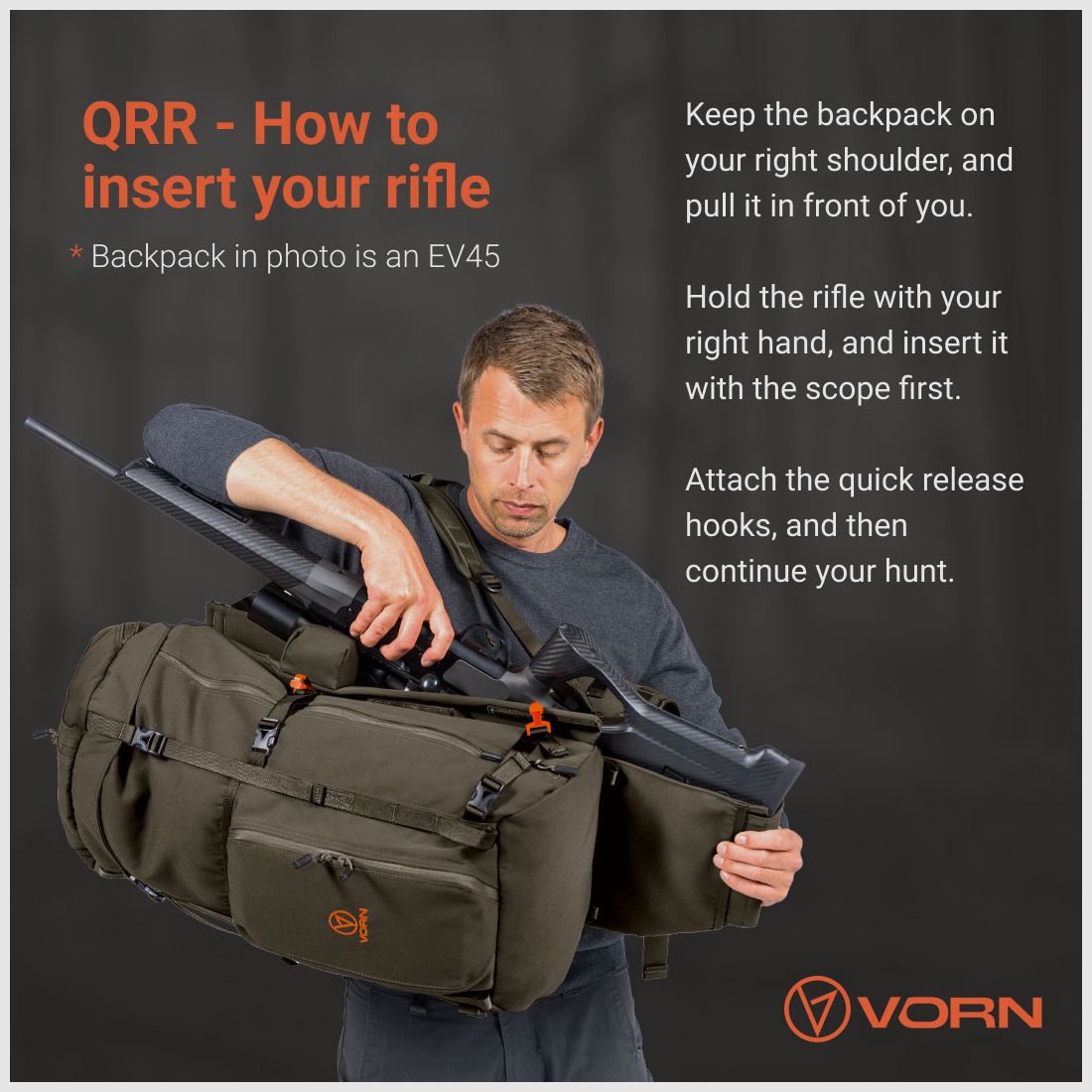 Vorn EV45 Rucksack mit QRR (Quick Rifle Release), Bild 6 von 8