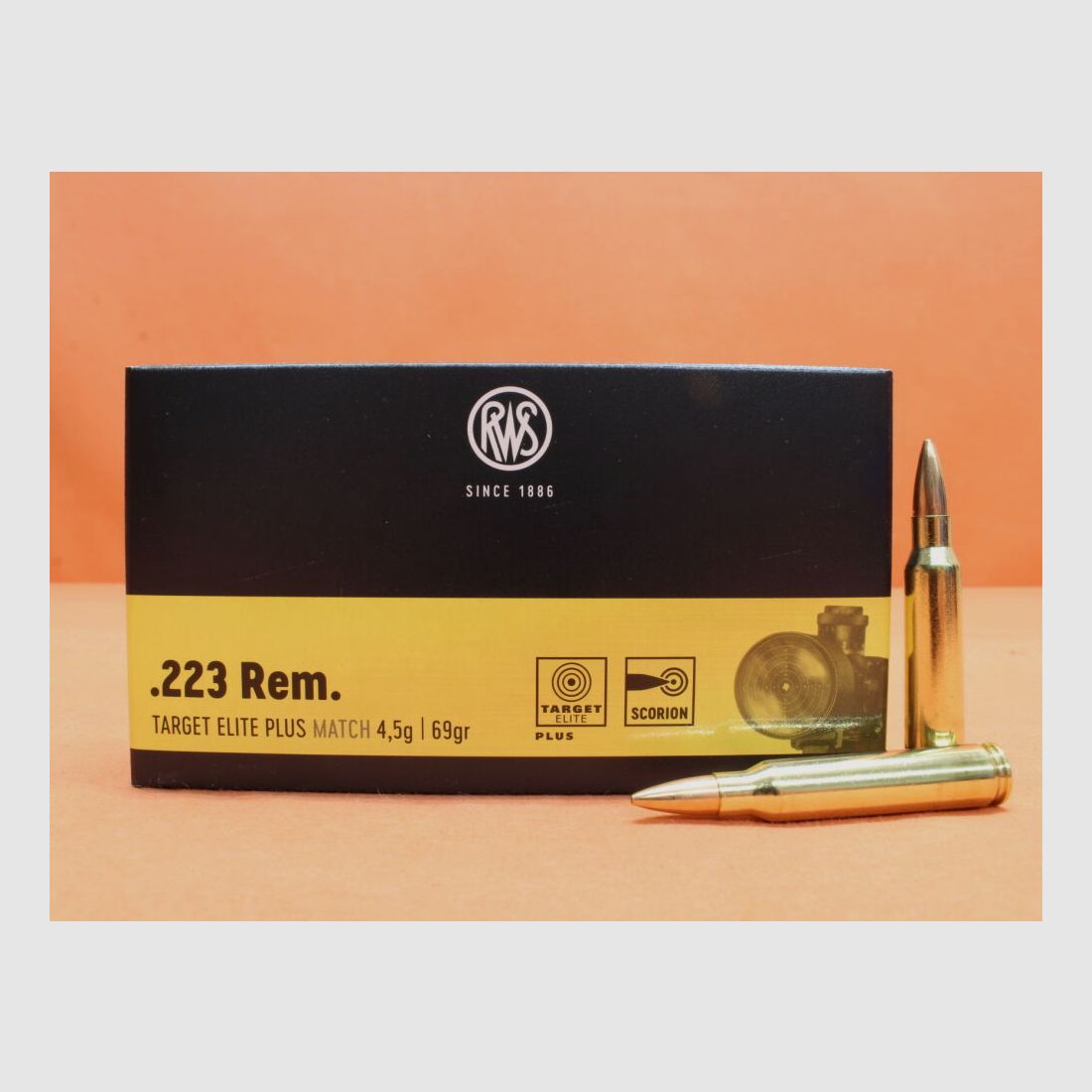 RWS Patrone .223Rem RWS 69grs HPBT (2411868) VE 20 Patronen (Target Elite Plus)/ 4,5g Hohlspitz-Match