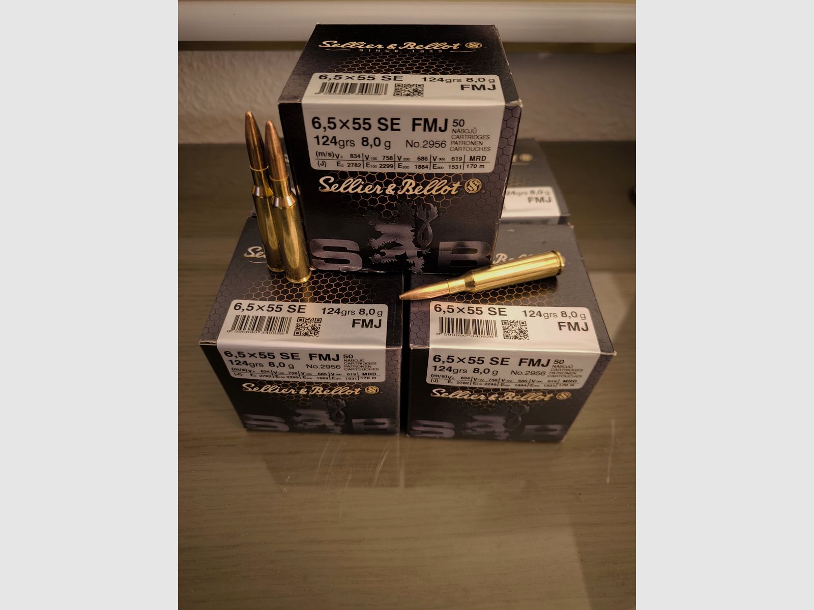 S&B 6,5x55 FMJ 8,0g/124grs. Sellier & Bellot