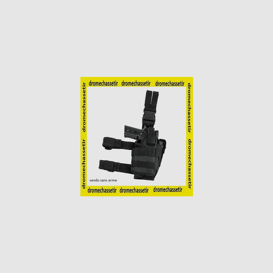 Verstellbares Oberschenkelholster für Pistole und Magazinhalter, schwarz, Bild 1 von 3
