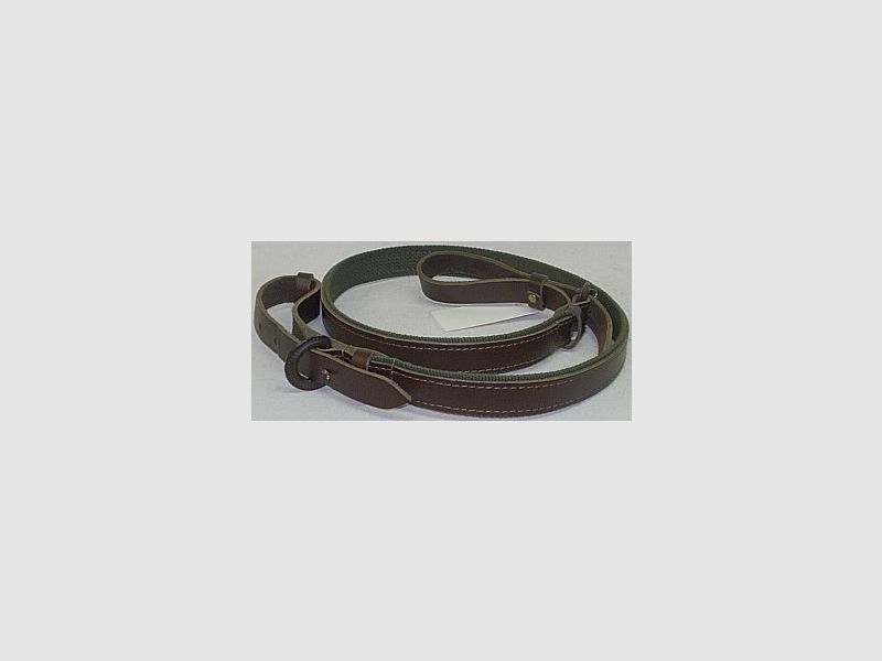 Leder mit grünem Gurt - 28 mm breit