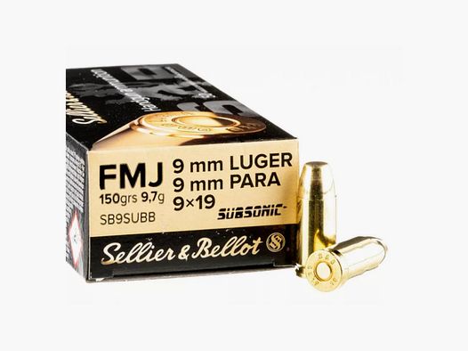 Sellier & Bellot 9mm 150gr FMJ Subsonic 50 stuks