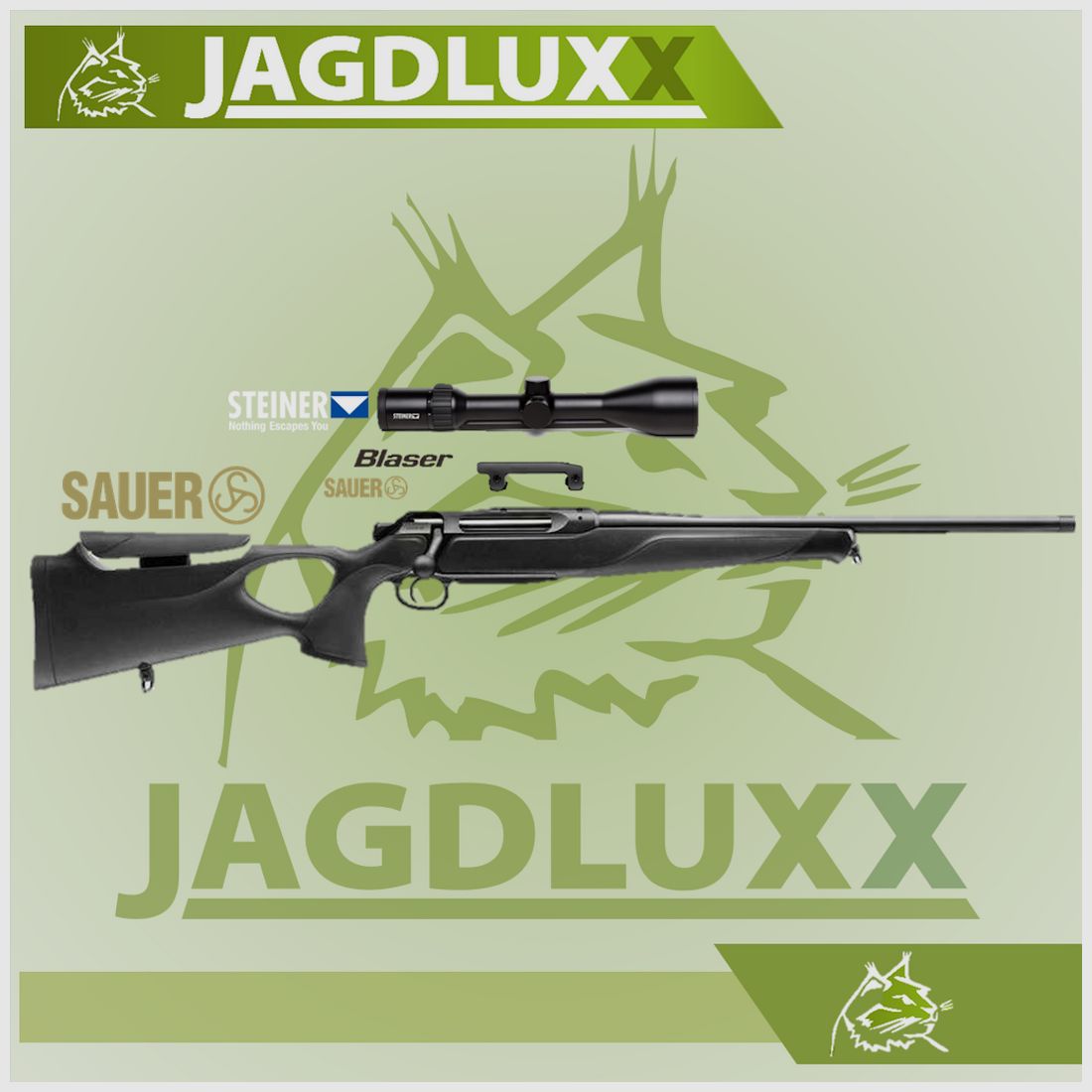 Sauer 505 Synchro XT im Komplettset mit Steiner Ranger 4 3-12x56 mit Schiene