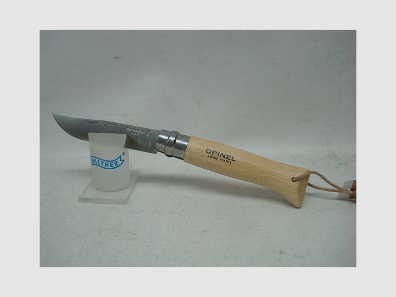 Couteau No 08, poignée en hêtre - Lame : 8,5 cm, inoxydable