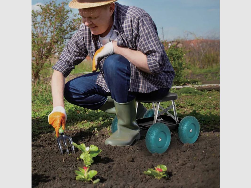 Gartenhocker mit Rollen 49,5x43x30,5cm - Max. Traglast 200kg, Bild 2 von 8
