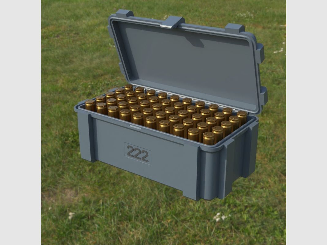 Boîte à munitions Filamelt / .222 REM / 'couvercle rabattable' / boîte à cartouches, boîte à munitions