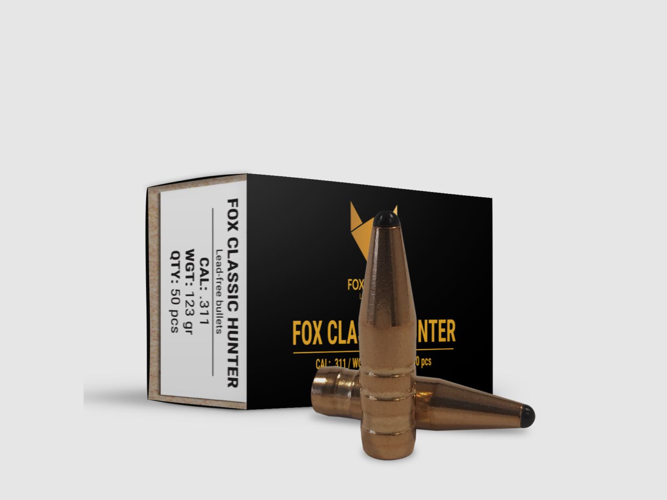Fox Bullets Classic Hunter .311 8,0 g / 123 gr bleifreie Geschosse – 50 Stück