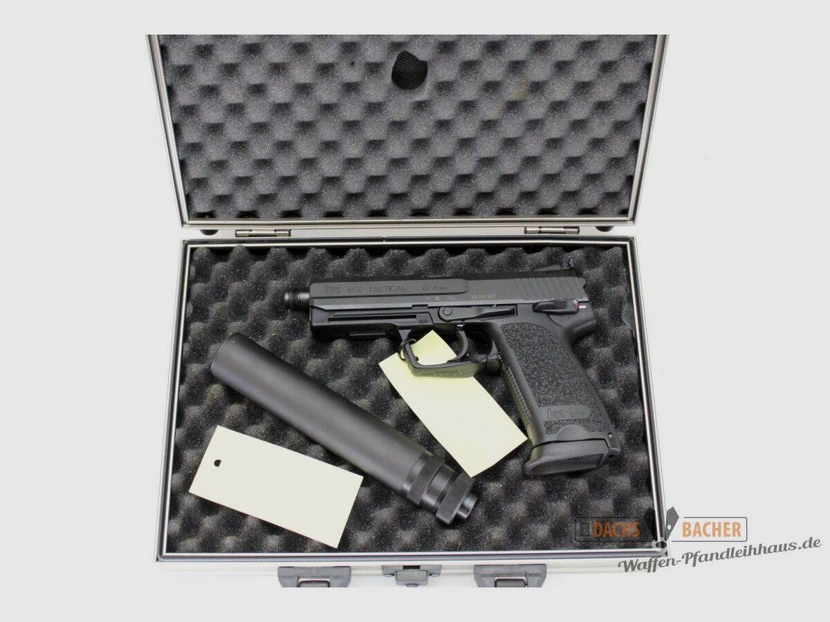 Pistole H&K USP Tactical Kal. .45 ACP mit Schalldämpfer SD USP