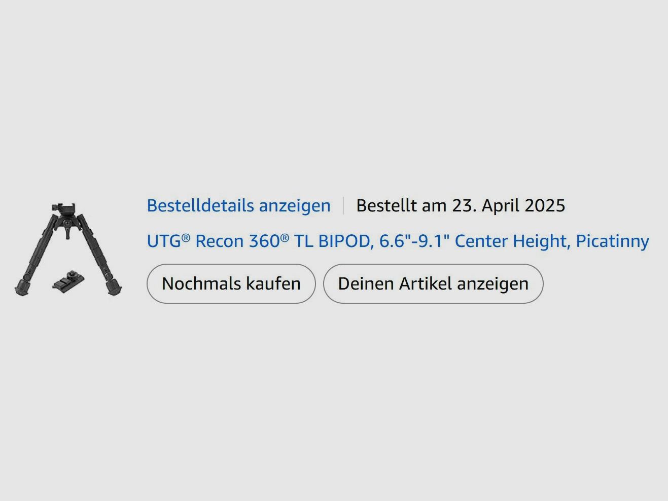 UTG® Recon 360® TL BIPOD, 6,6"-9,1" Mittelhöhe, Picatinny
