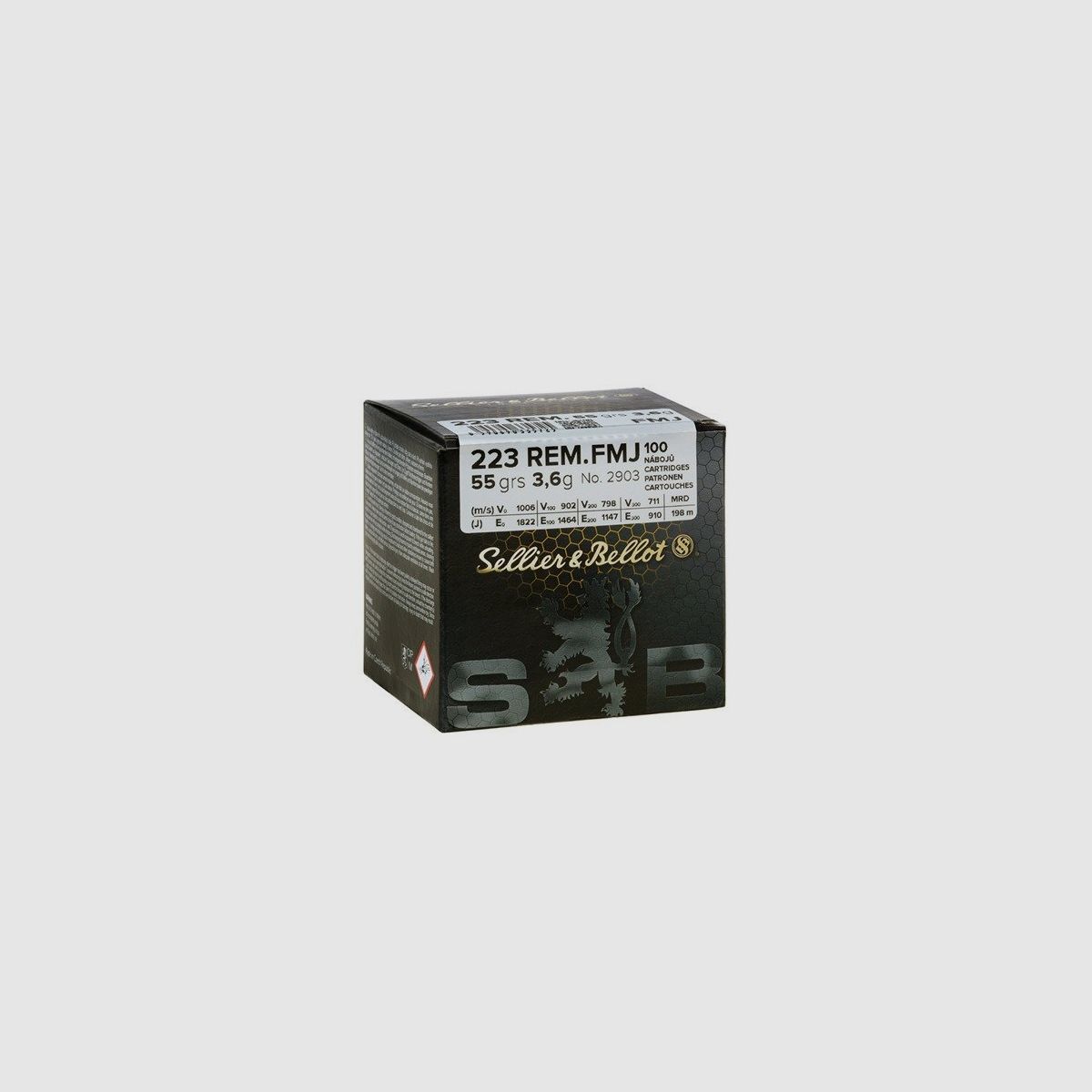 AMUNICJA .223 Rem S&B 3,6g 55gr FMJ UN0012 1.4s OP100szt