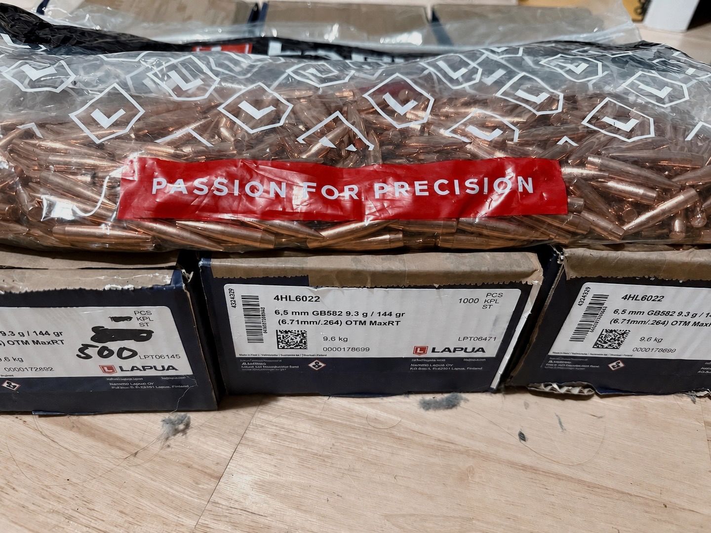 2x 1.000 sztuk pocisków Lapua MaxRange Target 144 gr .264 / 6,5 mm 6.5 Creedmoor MaxRT GB582