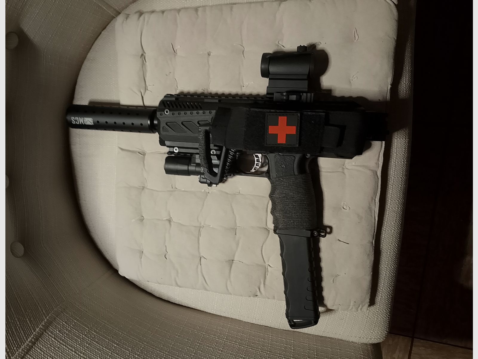 !Update! Tippmann Tipx MSC Body Kit Markierer .68 Zubehör Paintballs Gummibälle Alu Kugeln Cal 68 CO2 Set Visier Rot Grün Punkt Socom Laser Lampe