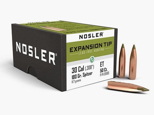 Nosler Jagd Kal .30 E-Tip Bleifrei - 180 Grain #59180