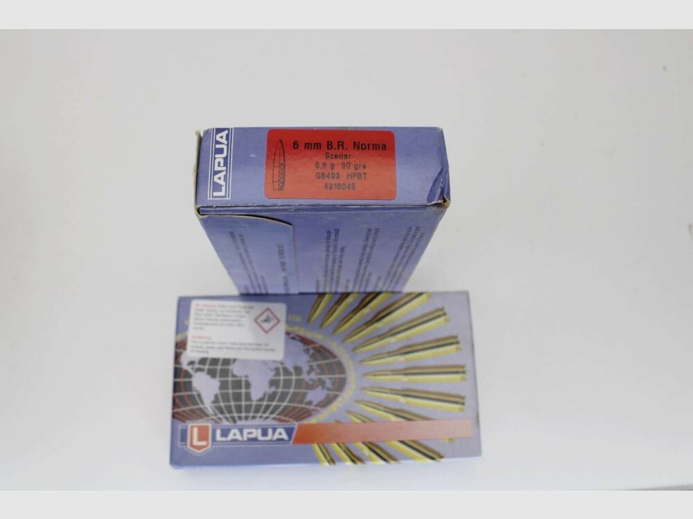 20 rounds Lapua 6mm Norma BR with Scenar 5.8 grams 90gr. HPBT 20 pack