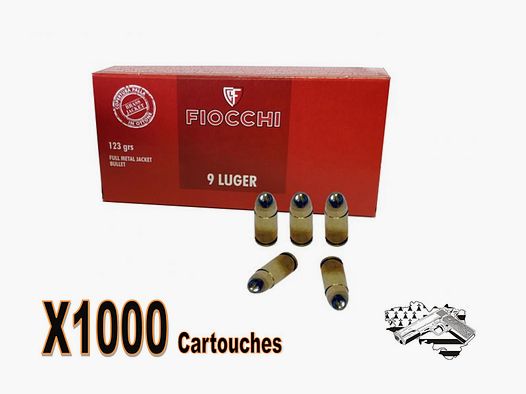 Fiocchi cal 9×19 FMJ 124 grs par 1000