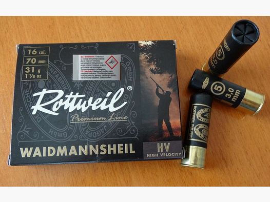 Rottweil Rottweil Schrotpatronen Waidmannsheil HV Plastik 16/70-3,0mm