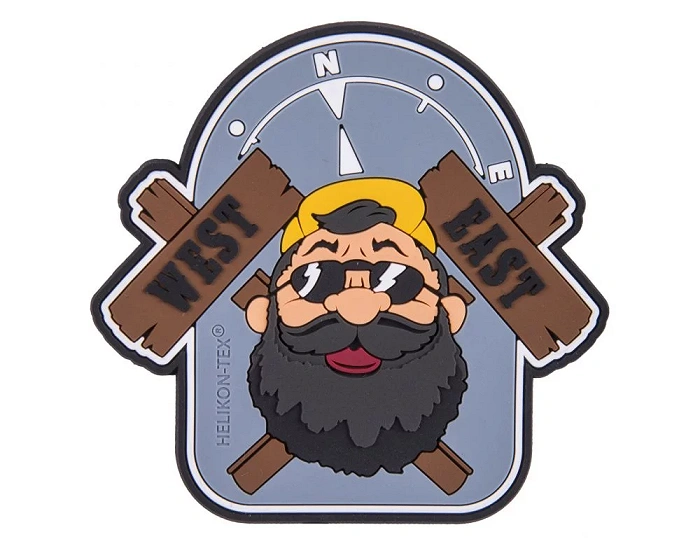 Emblemat Helikon "Beardman Bushcraft"-pvc-szary