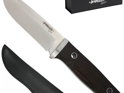 Haller Select Outdoor-Messer mit Lederscheide in Geschenk-Box
