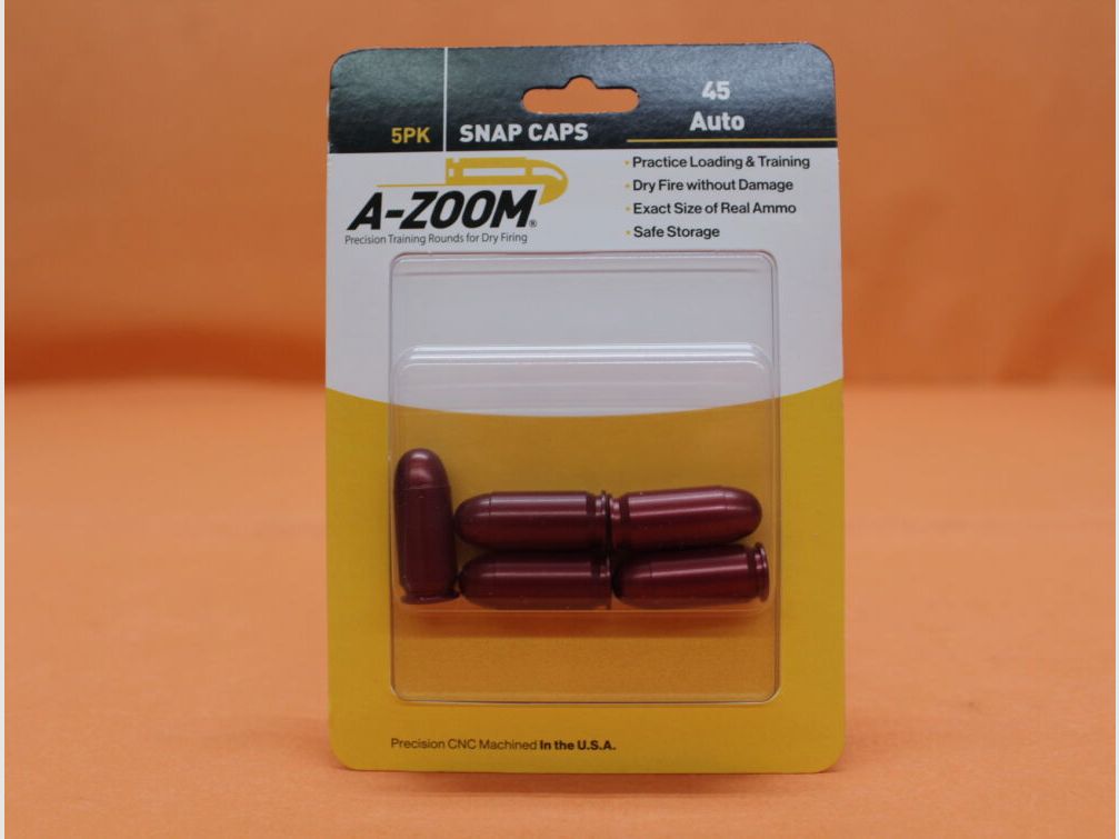 A-Zoom A-Zoom cartouche d'exercice / tampon en aluminium .45Auto Set avec 5 pièces (15115)