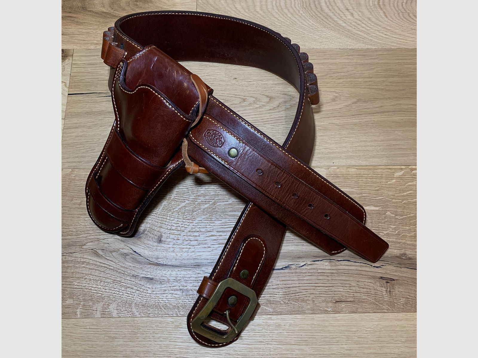 Galco Trail Boss Westerngürtel Holster Colt SAA, Ruger Vaquero, OHNE Revolver, OHNE Patronen 