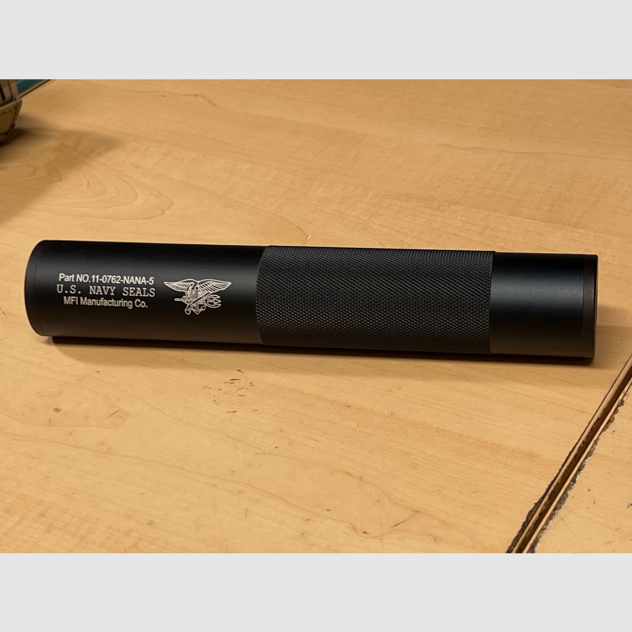 Decorative sound suppressor Navy Seal for Airsoft with M14 negative thread metal version black type 3