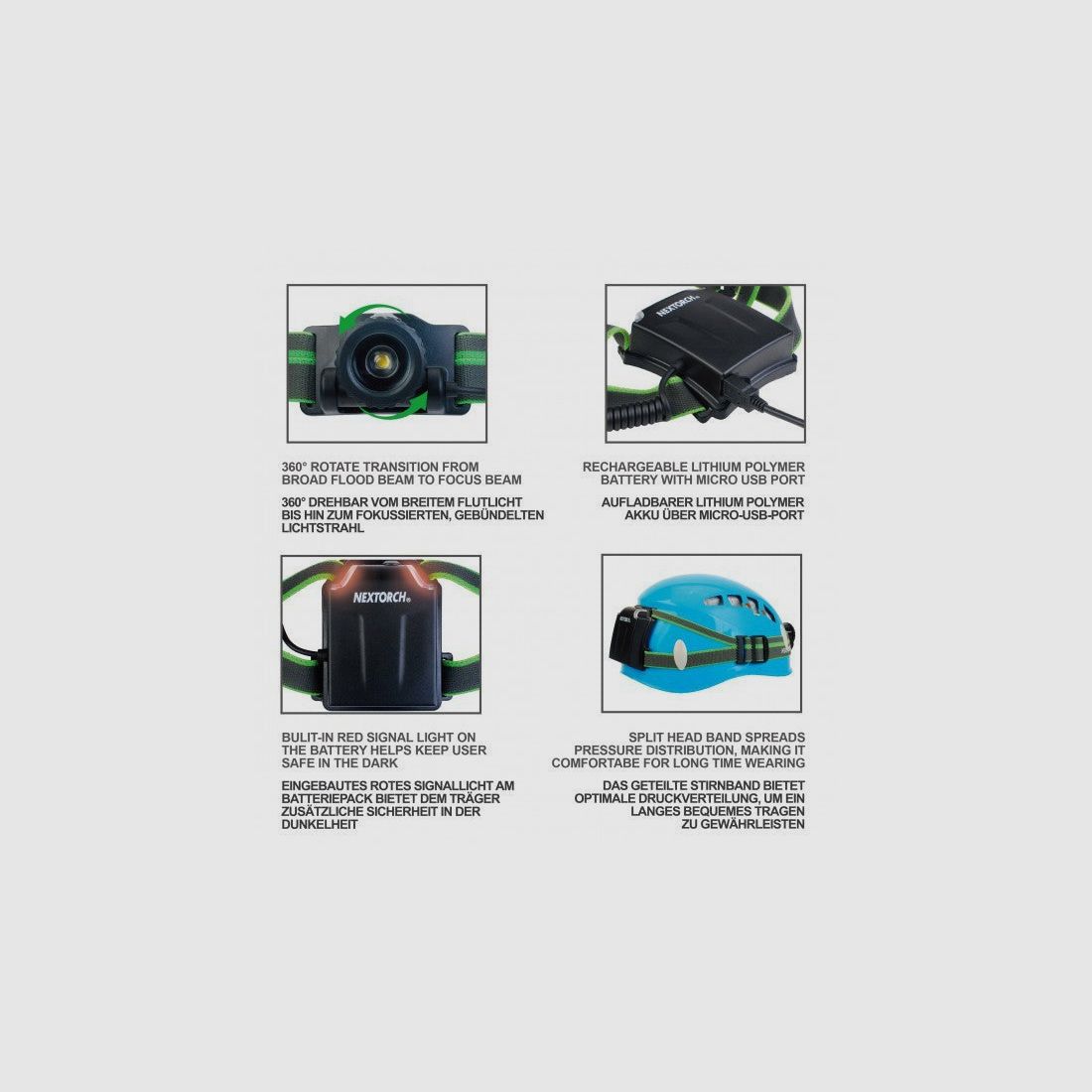 NEXTORCH Lampes frontales – myStar, myStar R, R AA & Max Star