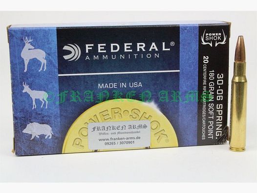 Federal Power Shok .30-06 balle à enveloppe 180gr. 11,7g 20 pièces prix dégressifs