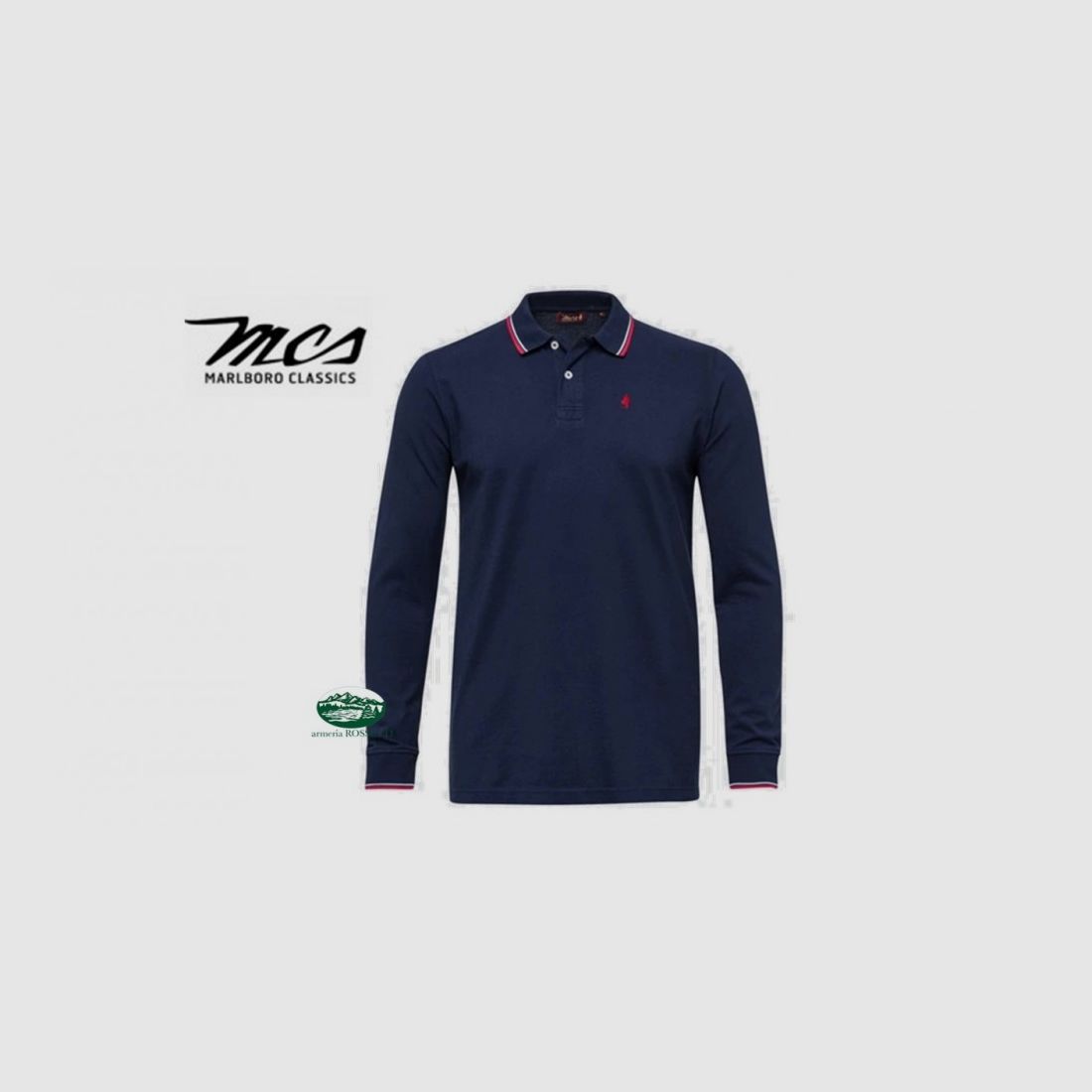 MCS Langarm-Polo blau 05002